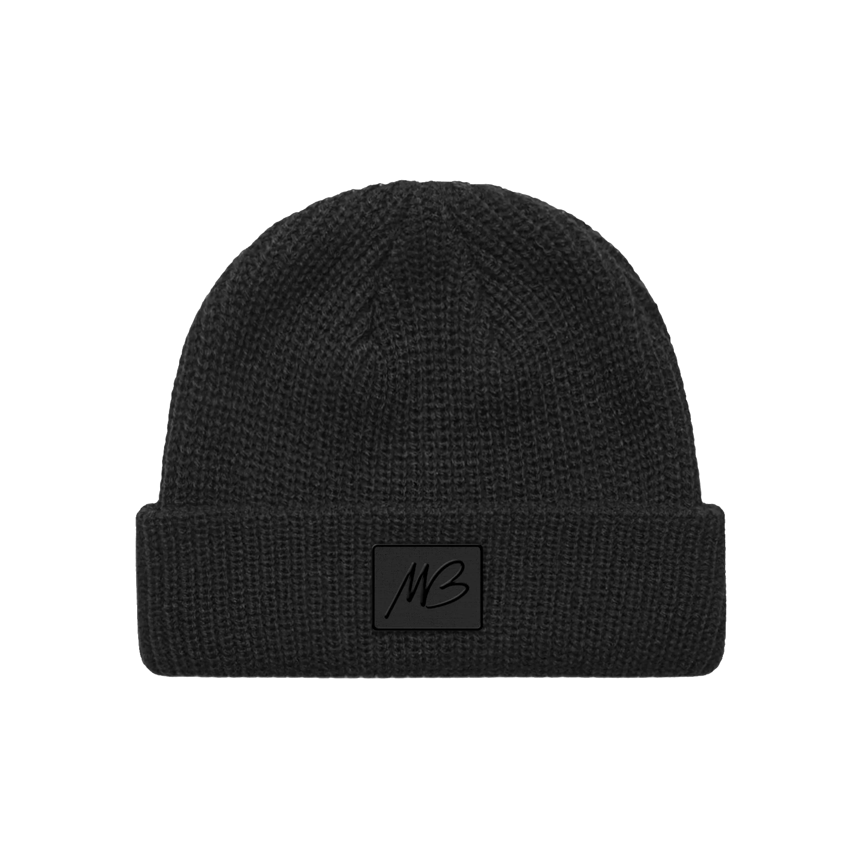 Initials Patch Black Beanie