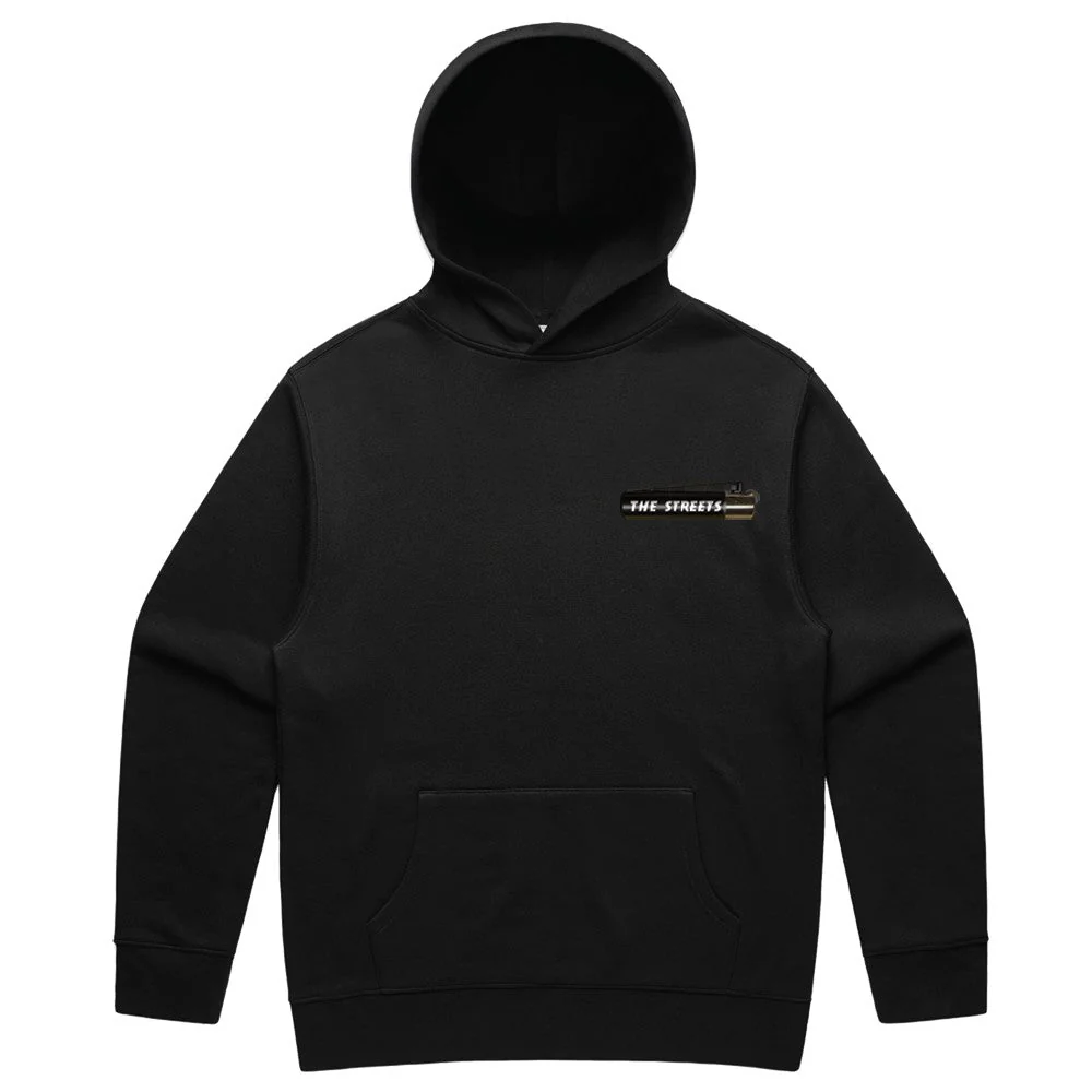 Lighter Pocket Print Black Hoodie